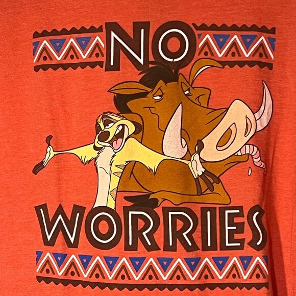 Disney The Lion King Timone & Pumba No Worries short sleeve tshirt size L - Picture 1 of 4